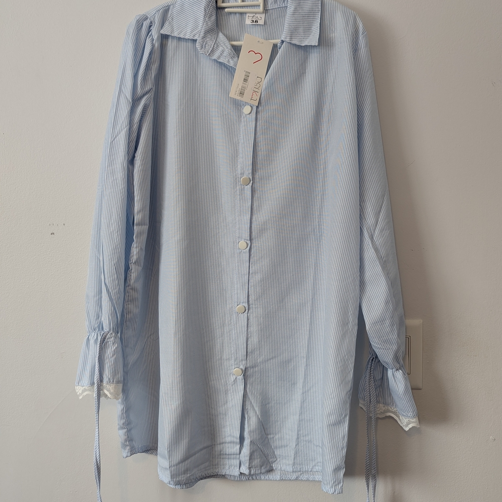 Blue Blouse Relaxed Fit Long Sleeve